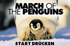 March of the Penguins title screen for GameBoy Advance